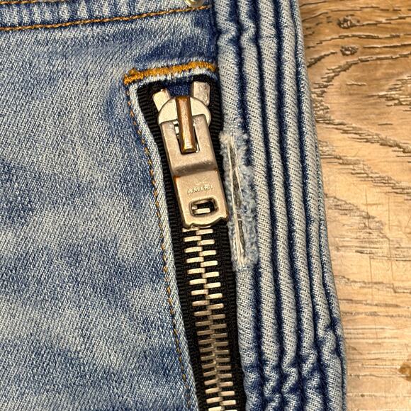Amiri Men’s Skinny Jeans Size 34 Light Wash w/ Dual Zipper Detailing - Picture 4 of 16